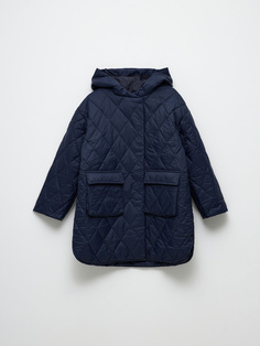 Стеганое пальто для девочек (синий, 152) Sela