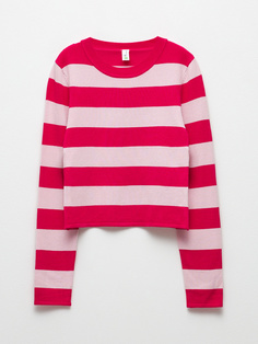 Джемпер в полоску для девочек (розовый, 152) Sela