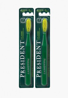 Набор для ухода за полостью рта President зубные щетки PRESIDENT Classic 7 мил, 2 шт.