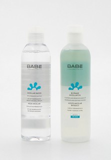 Набор для ухода за лицом Babe Laboratorios мицеллярного очищения: Мицеллярная вода с пребиотиком, 250 мл + Масло для снятия макияжа двухфазное, 250 + 250 мл