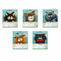 Тетрадь школьная Erich Krause Funny Cats, 18 листов, в линейку, А5+, в ассортименте
