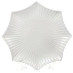 Блюдо керамика, фигурное, 30 см, белое, Daniks, Грейс, Y6-6004