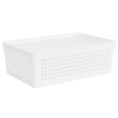 Корзина хозяйственная, 3.7 л, 27х19х9 см, пластик, с крышкой, Полимербыт, Traymix, 4346280