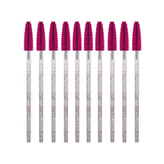 Щеточки для ресниц и бровей одноразовые розовые с глиттером Sexy Lash'n'brow
