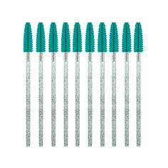 Щеточки для ресниц и бровей одноразовые бирюзовые с глиттером Sexy Lash'n'brow