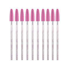 Щеточки для ресниц и бровей одноразовые светло-розовые с глиттером Sexy Lash'n'brow