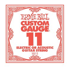 1011 .011 Plain Steel Electric or Acoustic Guitar Strings 6 Pack Ernie Ball