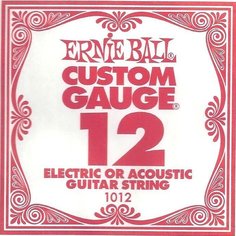 1012 .012 Plain Steel Electric or Acoustic Guitar Strings 6 Pack Ernie Ball