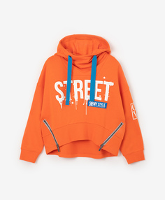 Толстовка из футера оверсайз оранжевая Gulliver