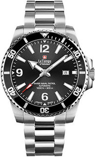 Швейцарские наручные мужские часы Le Temps LT1045.01BS01. Коллекция Swiss Naval Patrol Automatic
