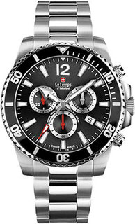 Швейцарские наручные мужские часы Le Temps LT1044.01BS01. Коллекция Swiss Naval Patrol Chronograph