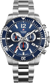 Швейцарские наручные мужские часы Le Temps LT1044.03BS01. Коллекция Swiss Naval Patrol Chronograph