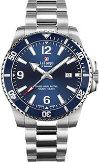Швейцарские наручные мужские часы Le Temps LT1043.03BS01. Коллекция Swiss Naval Patrol