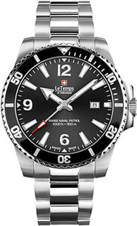 Швейцарские наручные мужские часы Le Temps LT1043.01BS01. Коллекция Swiss Naval Patrol