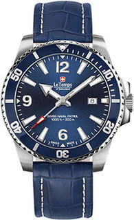 Швейцарские наручные мужские часы Le Temps LT1043.03BL13. Коллекция Swiss Naval Patrol