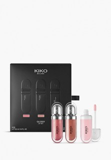Набор для макияжа губ Kiko Milano 2 блеска и бальзам для губ, GLOSSY LIP SET, 3х6.5 мл