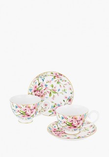 Сервиз чайный Elan Gallery 4 предмета 300 мл 12,5х9,5х7 см на белом на ножке