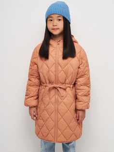 Стеганое пальто для девочек (коричневый, 164) Sela