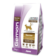 Корм сухой Gemon Cat для пожилых кошек с курицей и рисом 400г