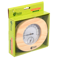 Термометры, гигрометры и часы термометр с гигрометром Банная станция овальный в деревянном корпусе Банные штучки