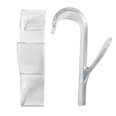 Крючки и планки для ванной комнаты крючок одинарный B24 универсальный 2 шт пластик прозрачный Prima Nova