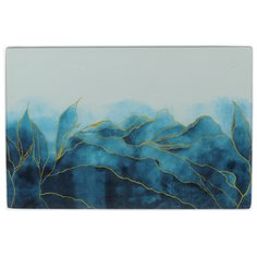 Доска разделочная стекло, 30х20 см, прямоугольная, Daniks, Navy Leaves