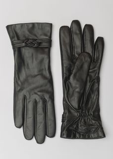 Чёрные кожаные перчатки (16 (8)) Elis
