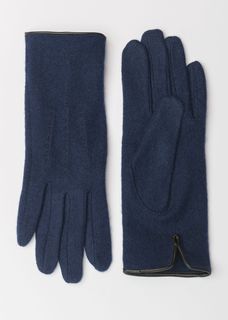 Шерстяные перчатки с кожаной окантовкой (16 (8)) Elis
