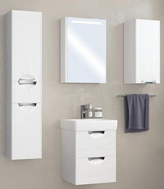 Комплект мебели дуб полярный 50 см Акватон Сильва 1A211701SIW70 + 1WH302184 + 1A215502SIW7L