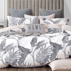 Постельное белье евростандарт, простыня 230х250 см, 2 наволочки 70х70 см, 2 наволочки 50х70 см, пододеяльник 200х220 см, Cleo, сатин, коллекция Satin de Luxe, 31/781-SK