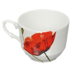 Кружка керамика, 250 мл, Алый мак, Добрушский фарфоровый завод, 5С0033