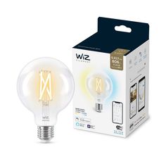 Лампочка Лампа светодиодная филаментная диммируемая WiZ E27 7W 2700-6500K прозрачная Wi-Fi BLE 60WG95E27927-65CL1PF/6 929003018201