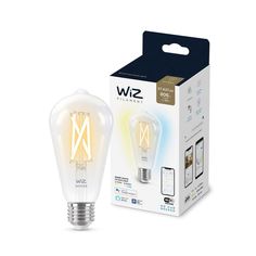 Лампочка Лампа светодиодная филаментная диммируемая WiZ E27 7W 2700-6500K прозрачная Wi-Fi BLE60WST64E27927-65CL1PF/6 929003018601