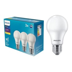 Лампочка Лампа светодиодная Philips E27 9W 3000K матовая (3 шт) 929002299247