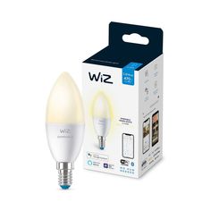 Лампочка Лампа светодиодная диммируемая WiZ E14 4,9W 2700K матовая Wi-Fi BLE 40W C37E14927DIM1PF/6 929002448502