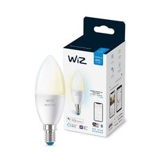 Лампочка Лампа светодиодная диммируемая WiZ E14 4,9W 2700-6500K матовая Wi-Fi BLE 40WC37E14927-65TW1PF/6 929002448702