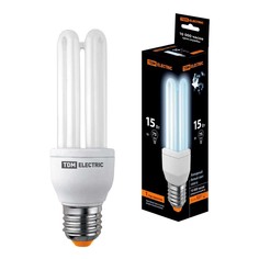 Лампочка Лампа энергосберегающая TDM Electric E27 15W 4000K матовая SQ0323-0043