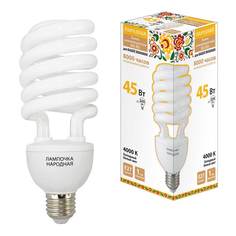 Лампочка Лампа люминесцентная TDM Electric Народная E27 45W 4000K матовая SQ0347-0035