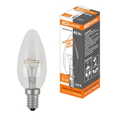 Лампочка Лампа накаливания TDM Electric Е14 40W прозрачная SQ0332-0009