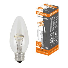 Лампочка Лампа накаливания TDM Electric E27 40W прозрачная SQ0332-0010