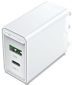 Зарядное устройство сетевое Vention FBBW0-EU Сетевое зарядное устройство Vention на 2 порта USB (A+C) QC 4.0 Белый