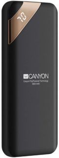 Аккумулятор внешний портативный Canyon PB-54 CNE-CPBP5B 5000mAh, Smart IC, кабель USB 0.25m, Micro/USB-C, USB, black