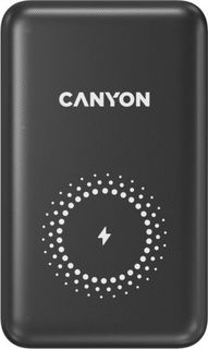 Аккумулятор внешний портативный Canyon PB-1001 беспроводной, магнитный, 10000mAh, 2*USB-C/Lightning, 2*USB-A/USB-C PD, grey