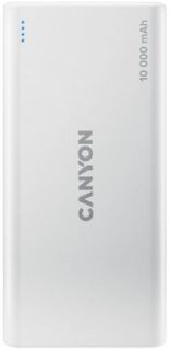 Аккумулятор внешний портативный Canyon PB-108 CNE-CPB1008W 10000mAh, Lightning/micro-USB, 2*USB-A, white