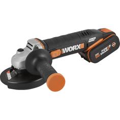УШМ (болгарка) аккумуляторная Worx WX803, 20 В Li-ion 1x4 Ач, 1x2 Ач, 125 мм