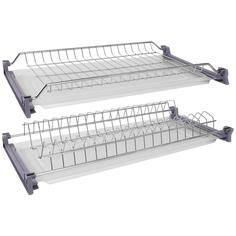 Сушилка для посуды для верхнего шкафа 60 см, двухъярусная с поддоном, хром