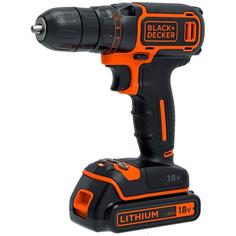 Дрель-шуруповёрт Black&Decker BDCDC18KB-QW, 18В Li-Ion 2x1.5Ач