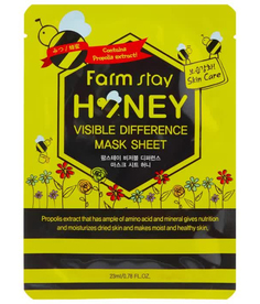 Маска тканевая для лица с экстрактом мёда FarmStay Visible Difference Mask Sheet Honey, 23ml