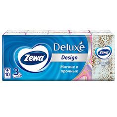 Бумажные носовые платки платки носовые ZEWA Deluxe Design 3-слойные 10шт 10уп.