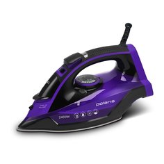 Утюг Polaris, PIR 2415K, 2400 Вт, керамика, вертикальное отпаривание, противокапельная система, 1.8 м, фиолетовый